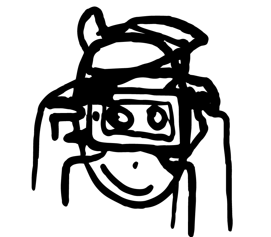 Handgezeichnete Illustration einer Person mit Kamera, das ein Selfie macht. 